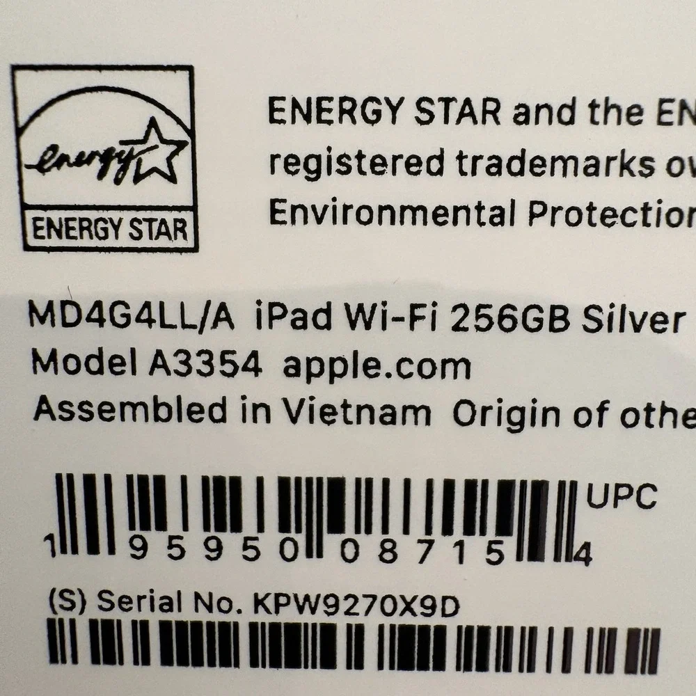 Empty Box For Apple iPad 11-inch (A16) 256GB Silver Model‎ A3354